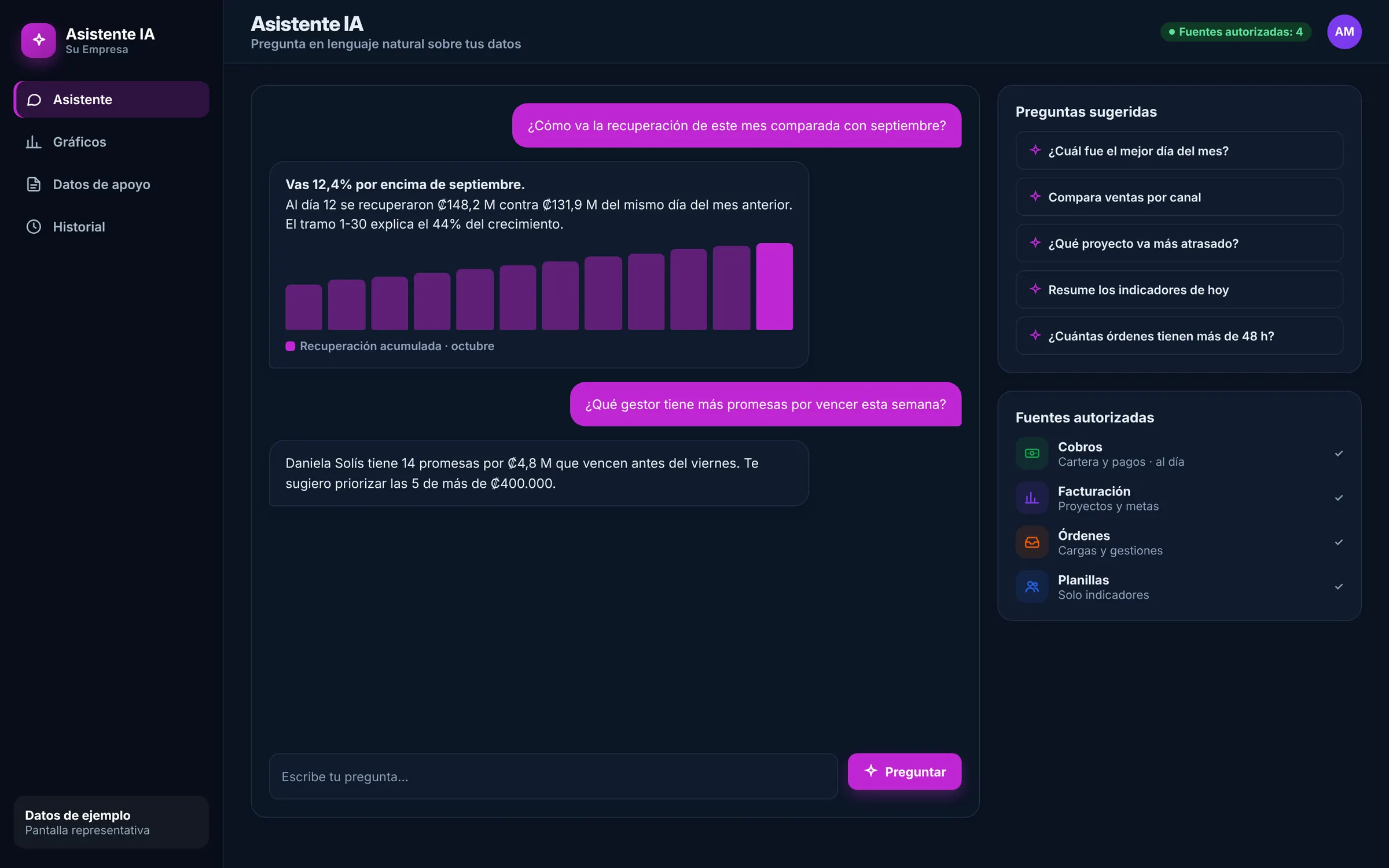 Conversación con el asistente