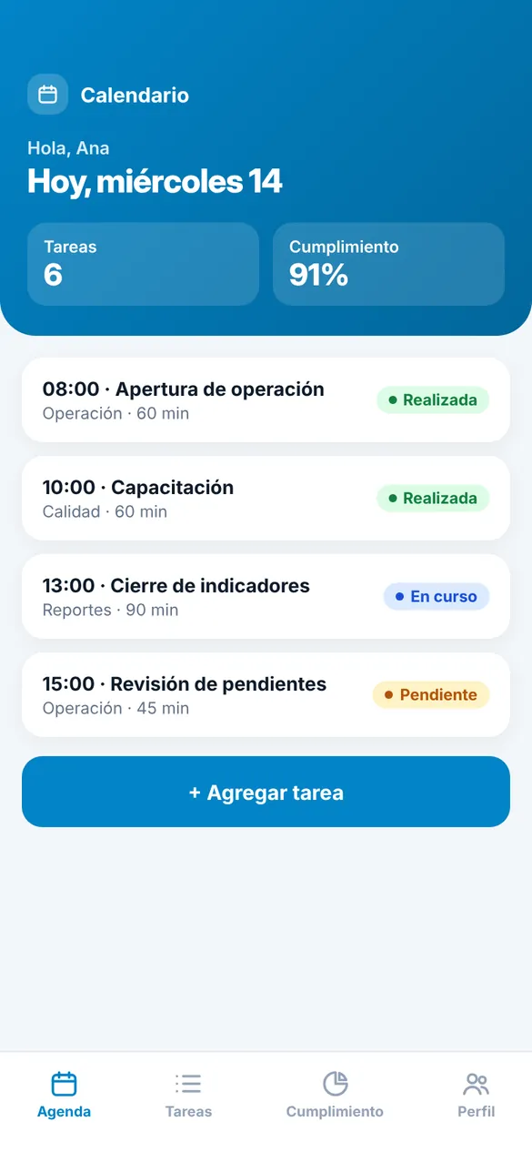 Agenda en el celular
