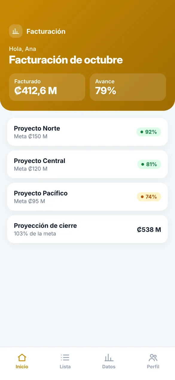 Avance en el celular