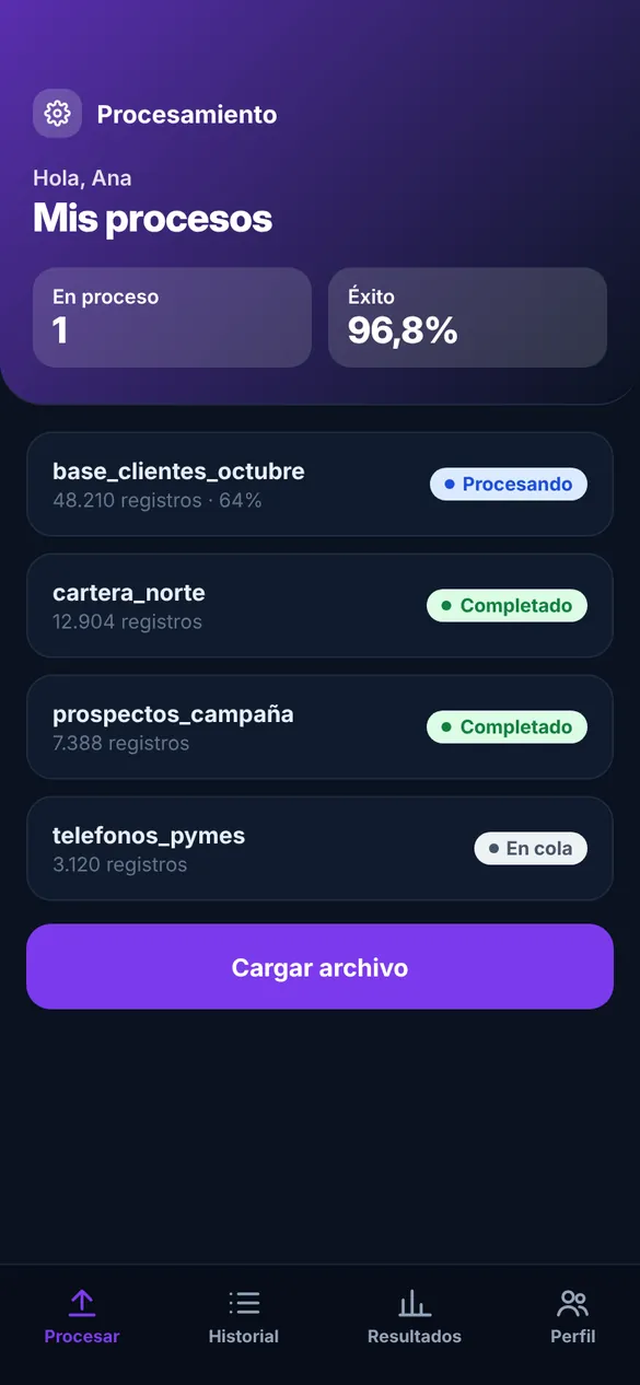 Estado desde el celular